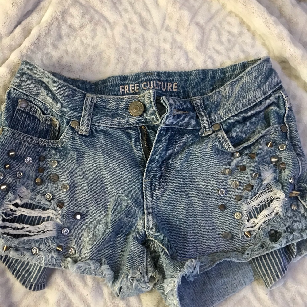 Free culture studded shorts